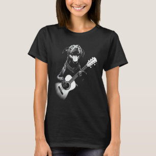 Camiseta American Pitbull Tocando Guitarra - Divertido Guit