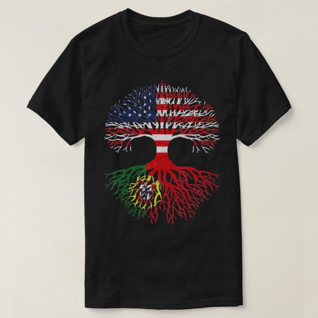Camiseta American Portuguese Portugal Roots  (Diseño del anverso)