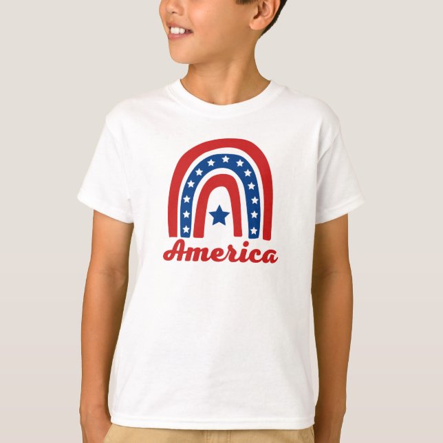Camiseta American Rainbow 4 de Julio (Anverso)