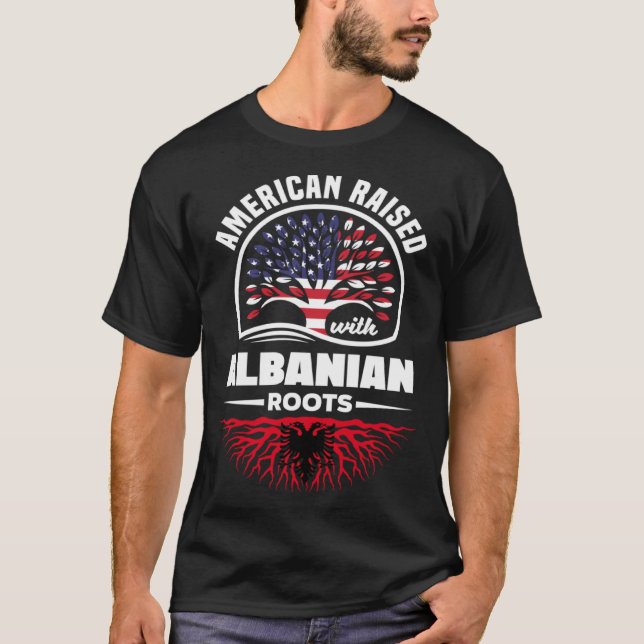 Camiseta American Raised With Albanian Roots Albanian Alban (Anverso)