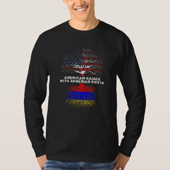 Camiseta American Raised with Armenian Roots Armenia   (Anverso)