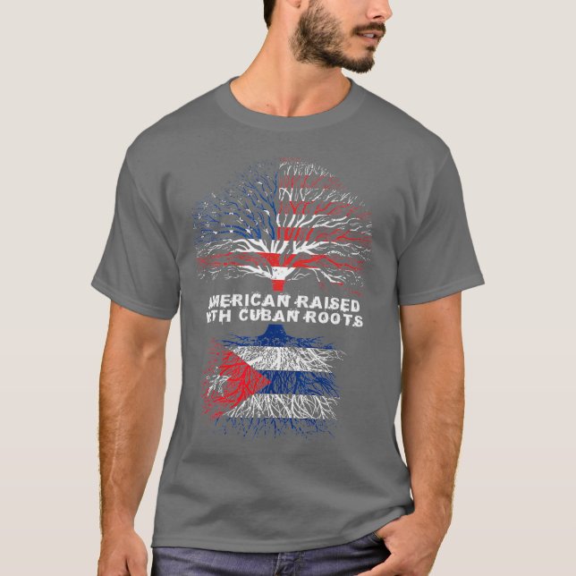 Camiseta American Raised with Cuban Roots Cuba (Anverso)