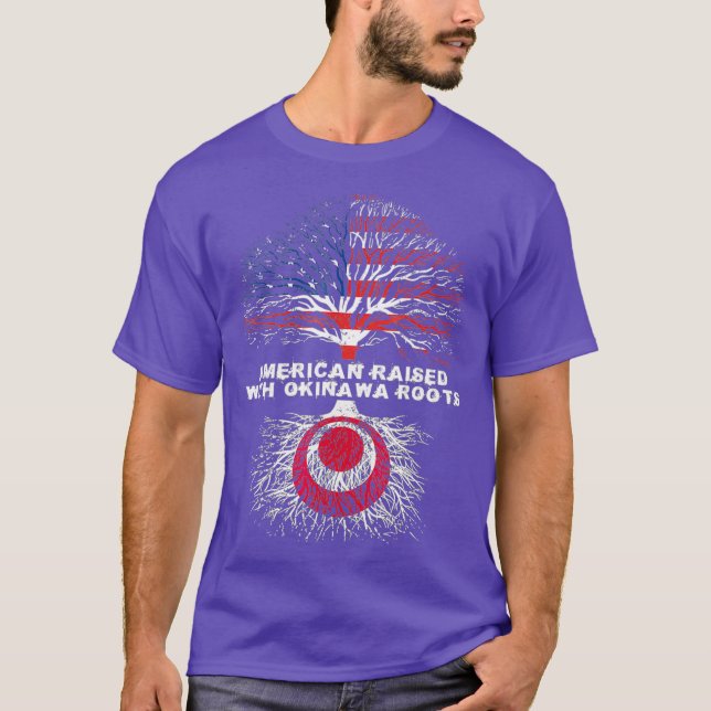 Camiseta American Raised with Okinawa Roots Japan (Anverso)