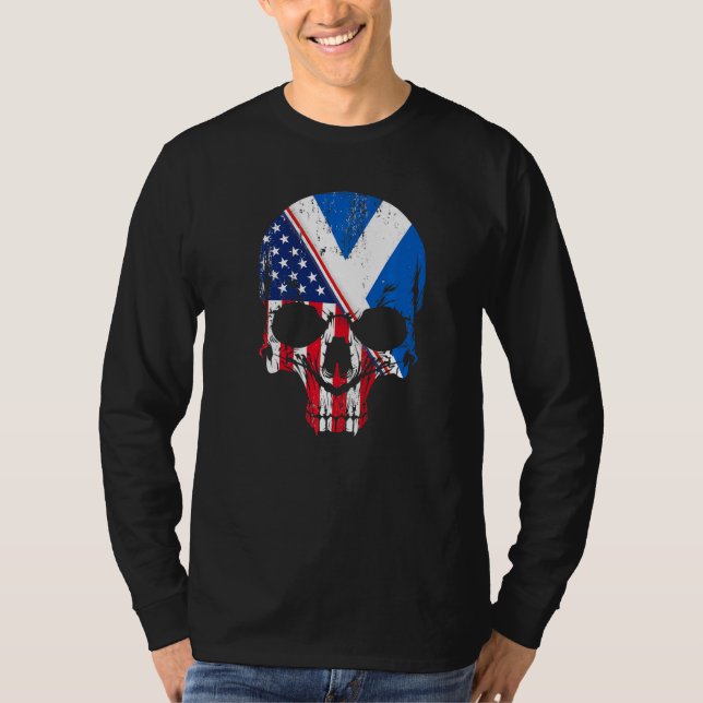 Camiseta American Raised With Scottish Roots Skull Idea & U (Anverso)