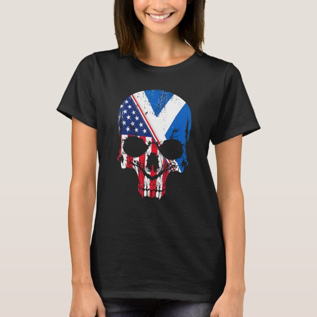 Camiseta American Raised With Scottish Roots Skull Idea & U (Anverso)