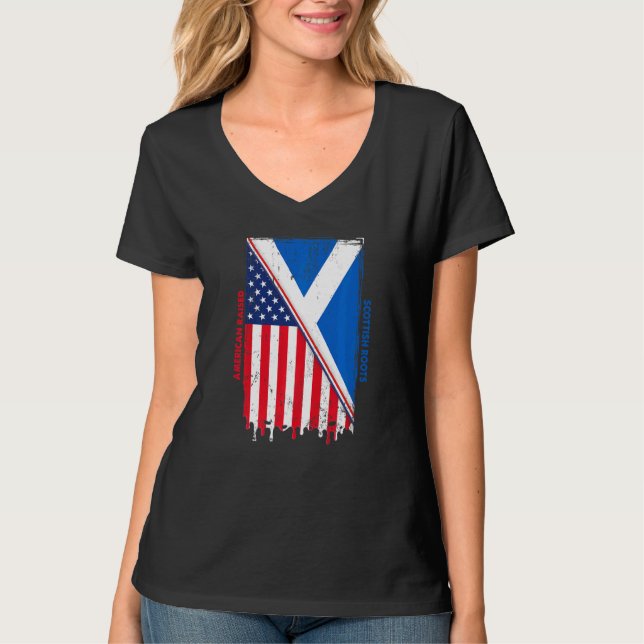 Camiseta American Raised With Scottish Roots With Scotland  (Anverso)