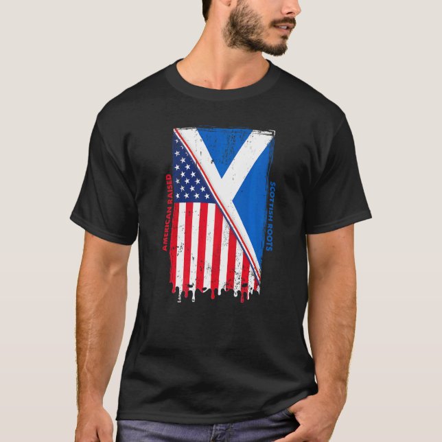 Camiseta American Raised With Scottish Roots With Scotland  (Anverso)