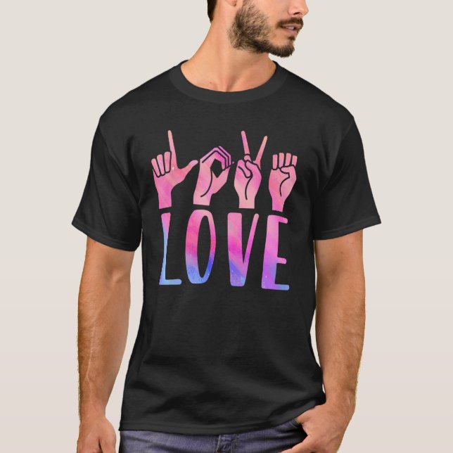 Camiseta American Rótulo Language Love ASL Rótulo Intérpret (Anverso)