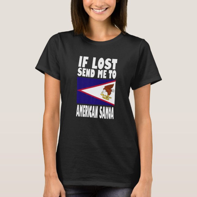 Camiseta American Samoa Flag Design  If lost send me to Ame (Anverso)