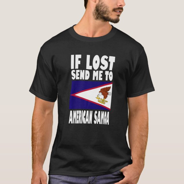 Camiseta American Samoa Flag Design  If lost send me to Ame (Anverso)