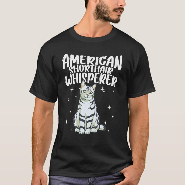 Camiseta American Shorthair Cat Whisperer Cat (Anverso)