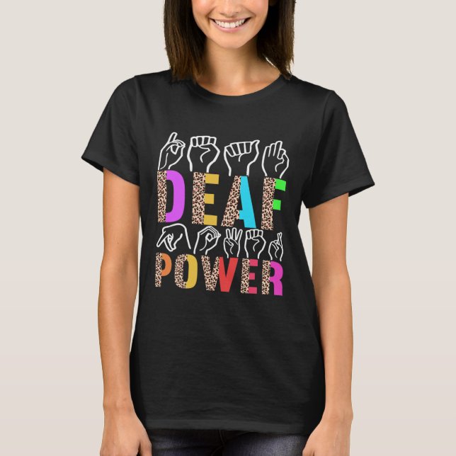 Camiseta American Sign Language Deaf Awareness 3  (Anverso)