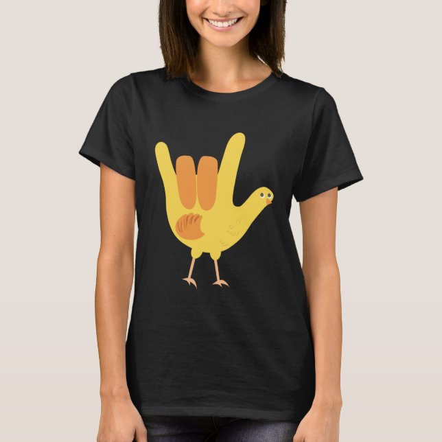 Camiseta American Sign Language I Love You Chick  Kids (Anverso)