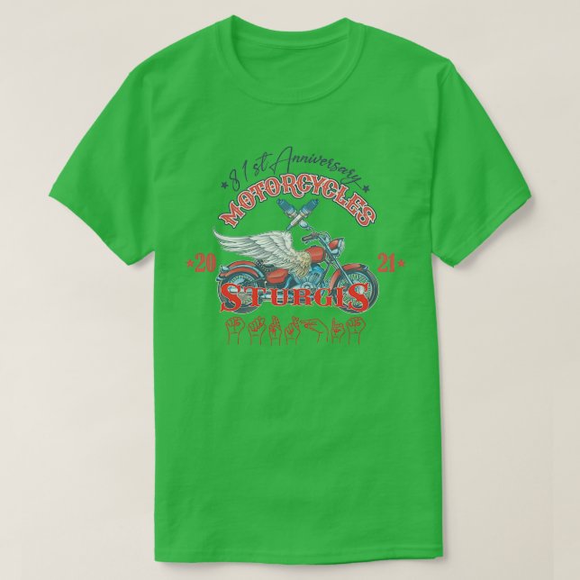 Camiseta American Sign Language Sturgis Rally Motorcycles 2 (Diseño del anverso)