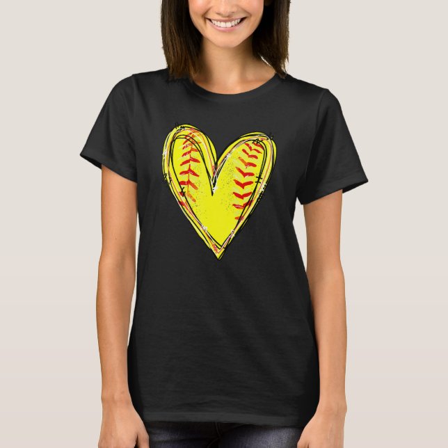 Camiseta American Softball Heart Love Softball Lover Mother (Anverso)