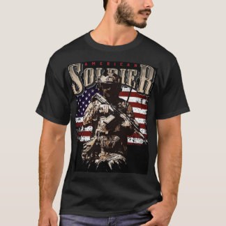 Camiseta American Soldier PatrioticMilitary Graphic T-shirt