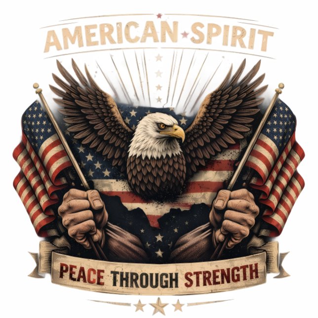 Camiseta American Spirit Eagle Patriotic USA Flag Peace Thr (Subido por el creador)