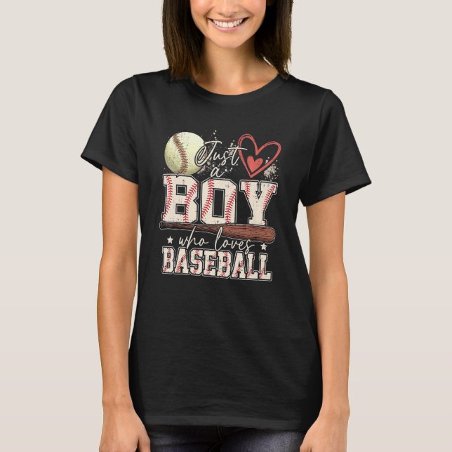 Camiseta American Sport Men Just A Boy Who Loves Baseball G (Anverso)