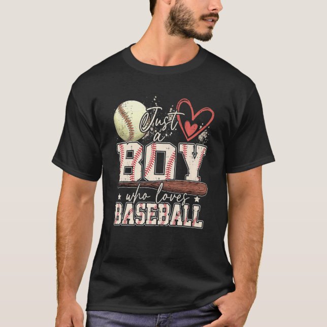 Camiseta American Sport Men Just A Boy Who Loves Baseball G (Anverso)