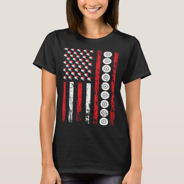 Camiseta American Sports Flag Christmas Athletic Lawn Bowli (Anverso)