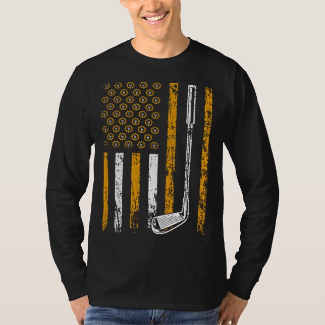 Camiseta American Sports Flag Construction Tool Golf Club (Anverso)