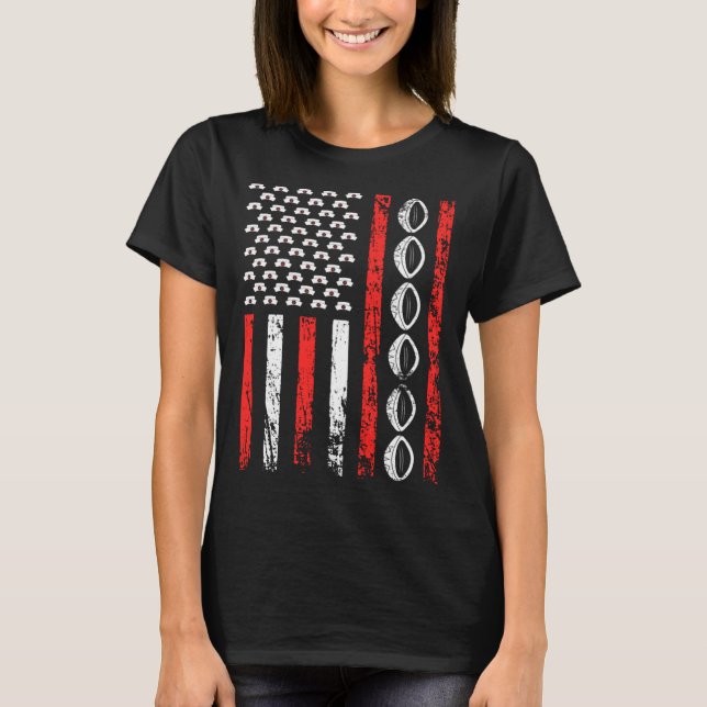 Camiseta American Sports Flag National Nurses Day Rugby Foo (Anverso)