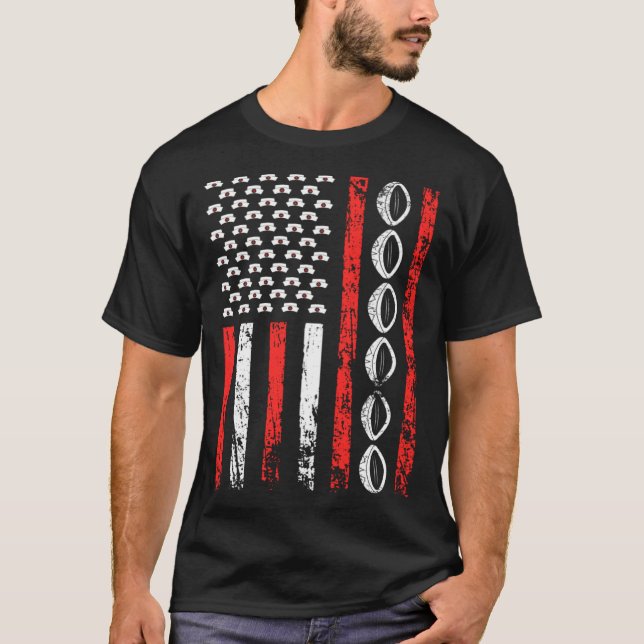 Camiseta American Sports Flag National Nurses Day Rugby Foo (Anverso)