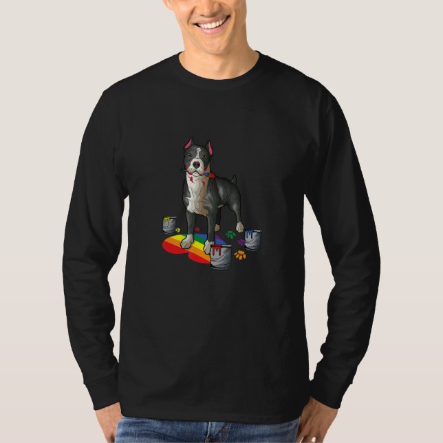 Camiseta American staffordshire terrier LGBTQ amstaff (Anverso)