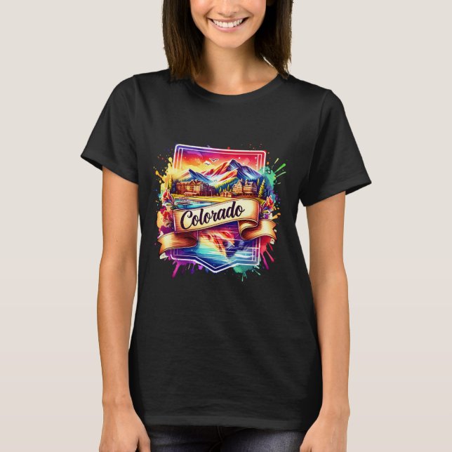 Camiseta American State Map T-Shirts - Colorado USA map (Anverso)
