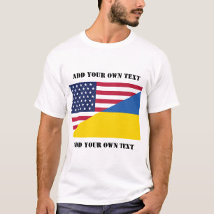 Camiseta American support towards Ukraine Throw Pillow