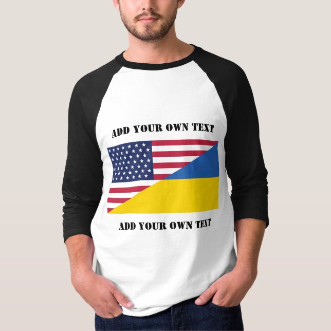 Camiseta American support towards Ukraine Throw Pillow (Anverso)