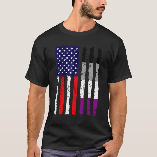 Camiseta American The Flag For Asexual Community Flag L (Anverso)