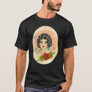 Camiseta American Traditional Tattoo Smoking Lady Old Schoo