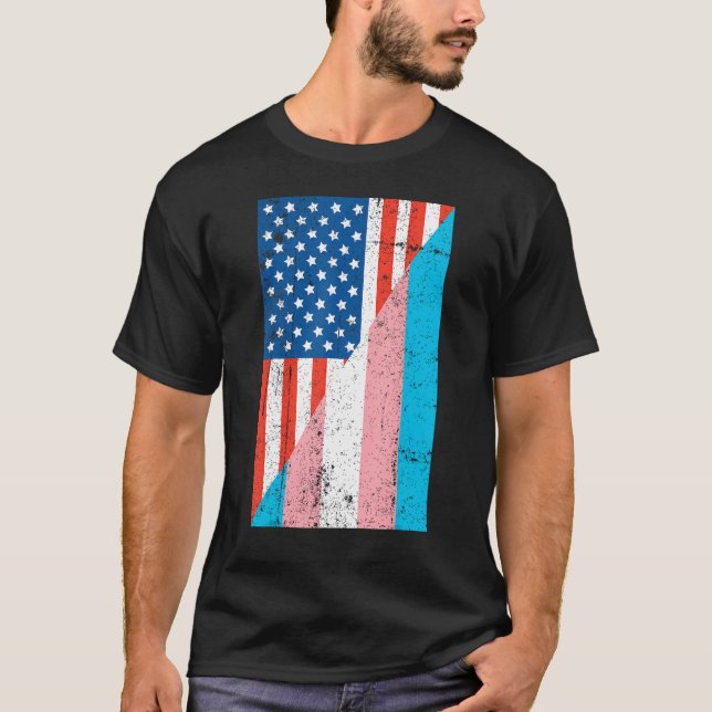 Camiseta American Transgender Flag Transgender (Anverso)
