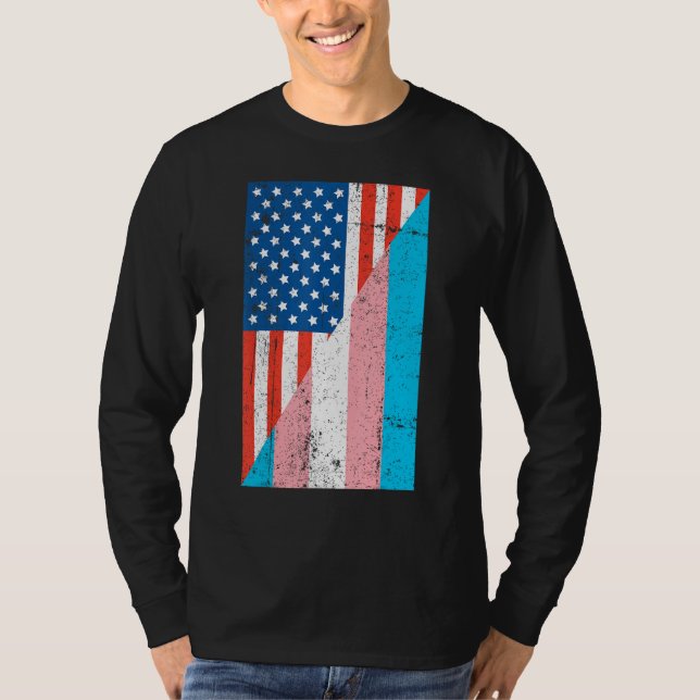Camiseta American Transgender Flag Transgender (Anverso)