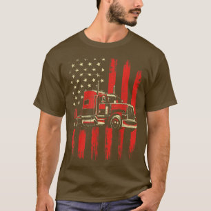 Camiseta American TruckerSemi Truck Driver Trucking Big Rig