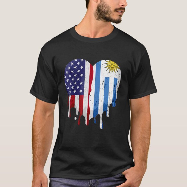 Camiseta American Uruguayan Hispanic Heritage Month Flag He (Anverso)
