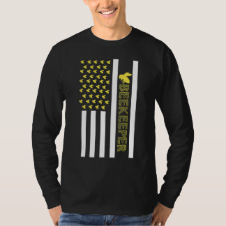 Camiseta American US Flag Bees Beekeeper Vintage Beekeeping
