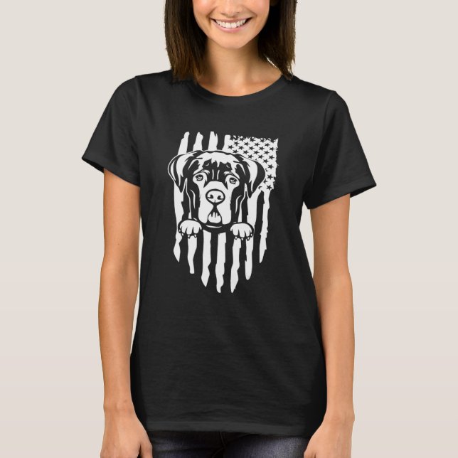 Camiseta American US Flag Cane Corso Dog Italian Mastiff (Anverso)