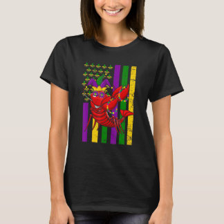 Camiseta American US Flag Crawfish Funny Mardi Gras Carniva
