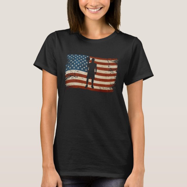 Camiseta American USA flag basketball Patriotic Sports Gear (Anverso)