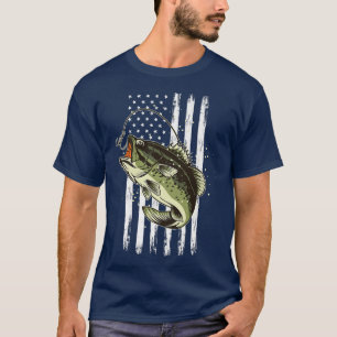 Camiseta American USA Flag Bass fishing Lover Patriotic Fis