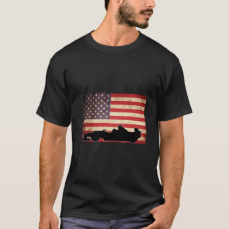 Camiseta American Usa Flag Indy Car Fan Racecar Formula