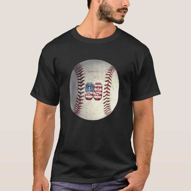 Camiseta American USA Flag With Retro 99 Baseball Number 99 (Anverso)
