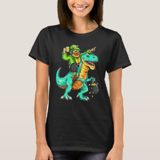 Camiseta American USA Irish Flag St Patricks Day And T-Rex