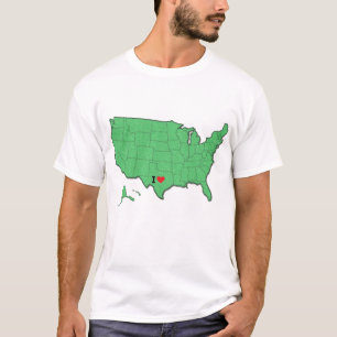 Camiseta American USA map Personalizado I LOVE Home State S