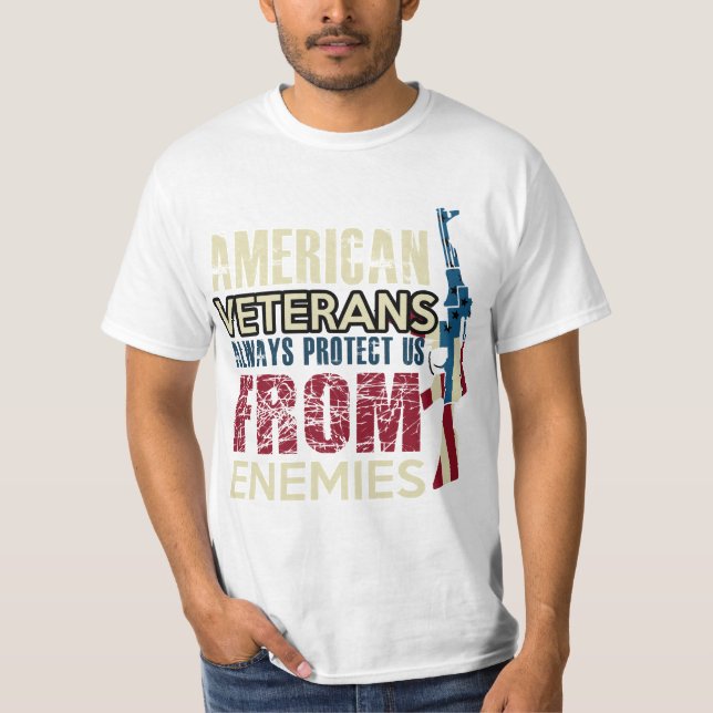 CAMISETA AMERICAN VETERANS ALWAYS PROTECT US FROM ENEMIES (Anverso)