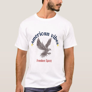 Camiseta American Vibes Freedom Spirit Eagle Retro
