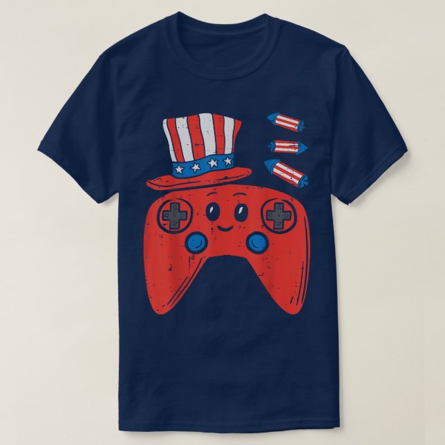 Camiseta American Video Game Controller 4th Of July Gaming  (Diseño del anverso)