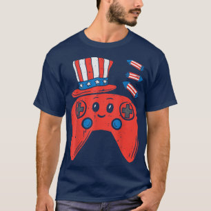 Camiseta American Video Game Controller 4th Of July Gaming 
